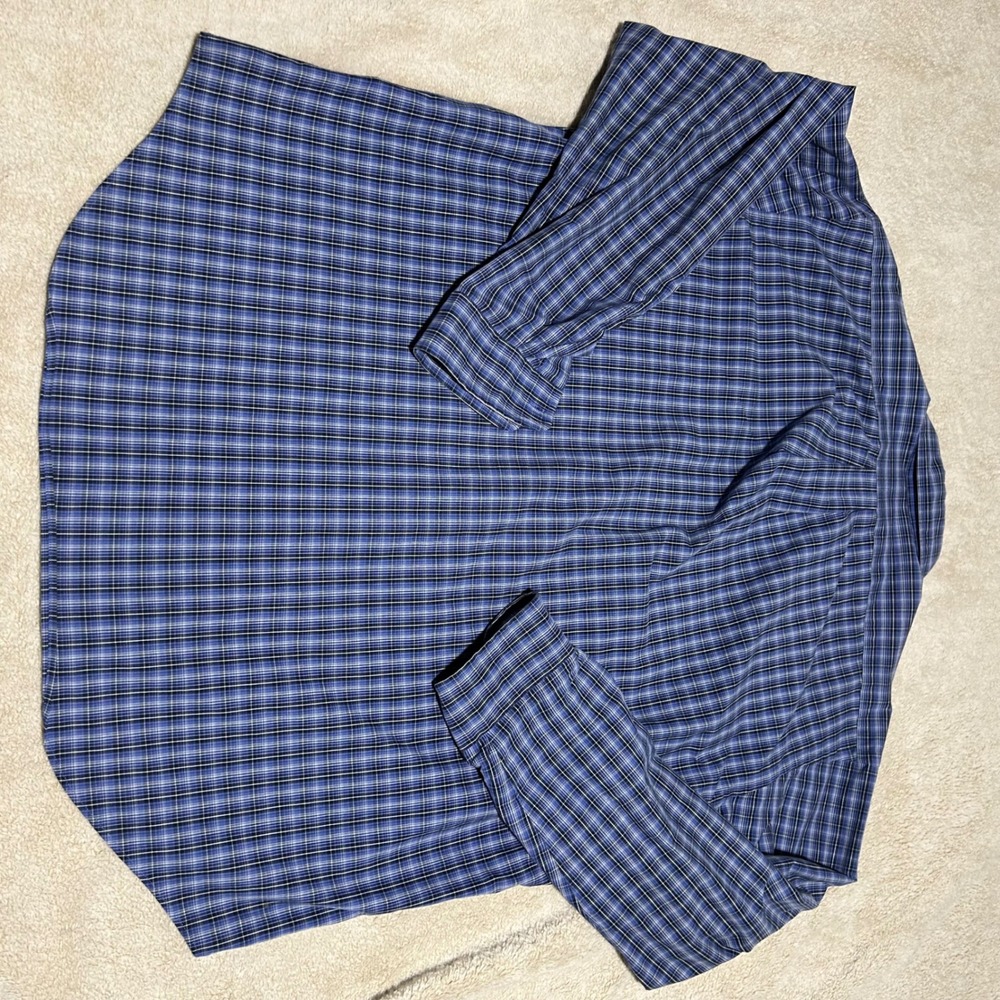 Ralph Lauren Blake Button Down Mens Large Blue Plaid Cotton Long Sleeve Shirt - Picture 3 of 9